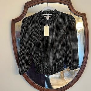 Monteau Black Polka Dot Blouse